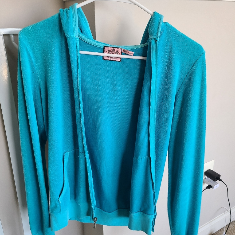 Juicy Couture Blue terry long sleeve sweater